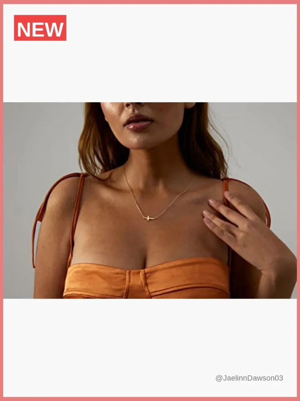Gold Plated Sideways Cross Pendant Choker Necklace for Women